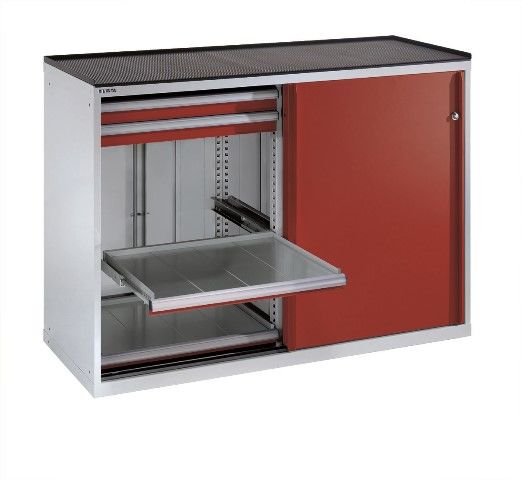Sliding-door drawer cabinets